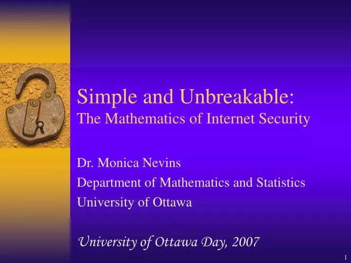 simple and unbreakable the mathematics of internet security