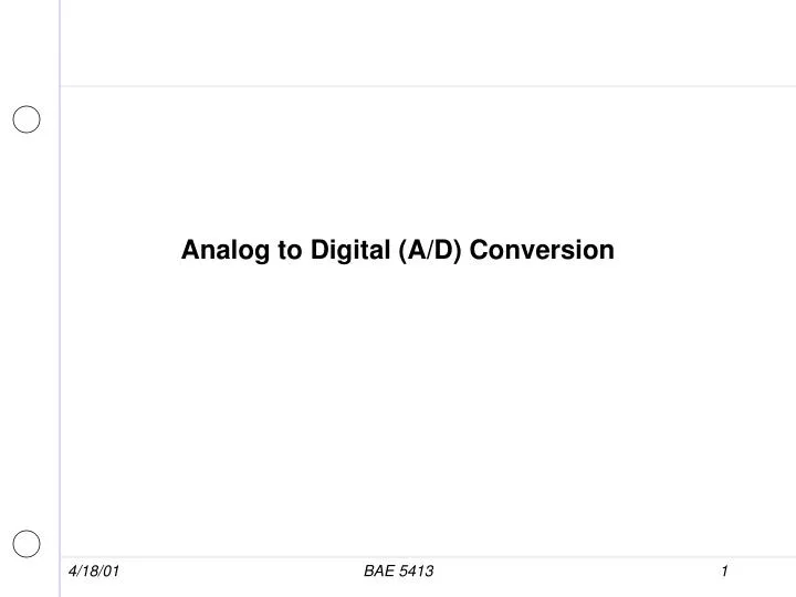 analog to digital a d conversion