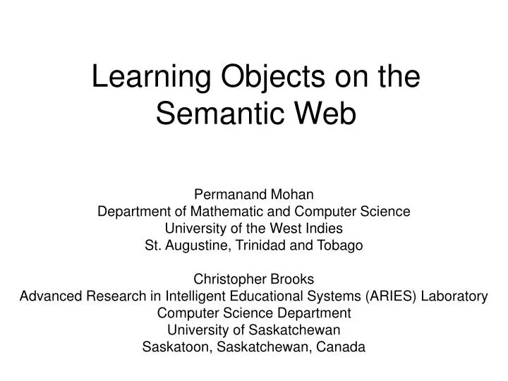 learning objects on the semantic web