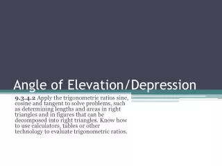 Angle of Elevation/Depression