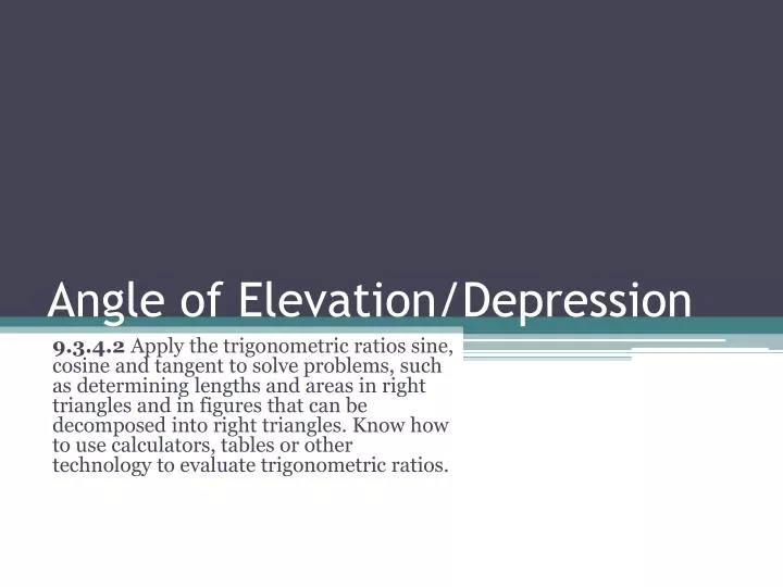 angle of elevation depression