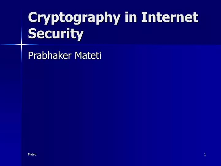 cryptography in internet security