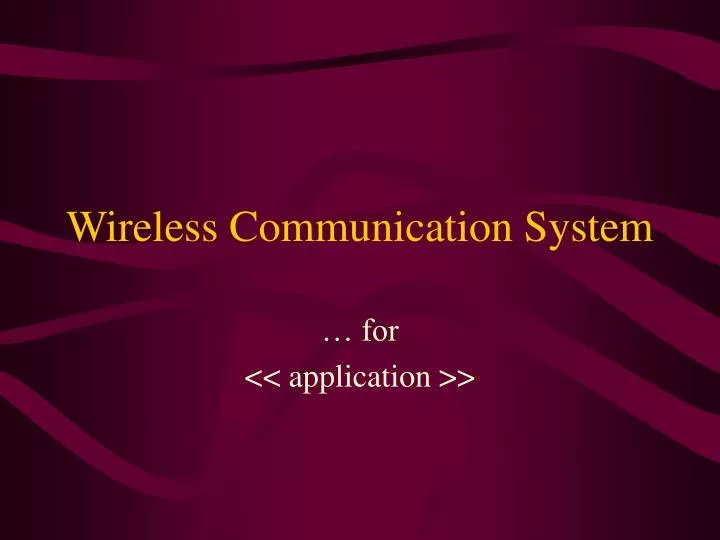 wireless communication system