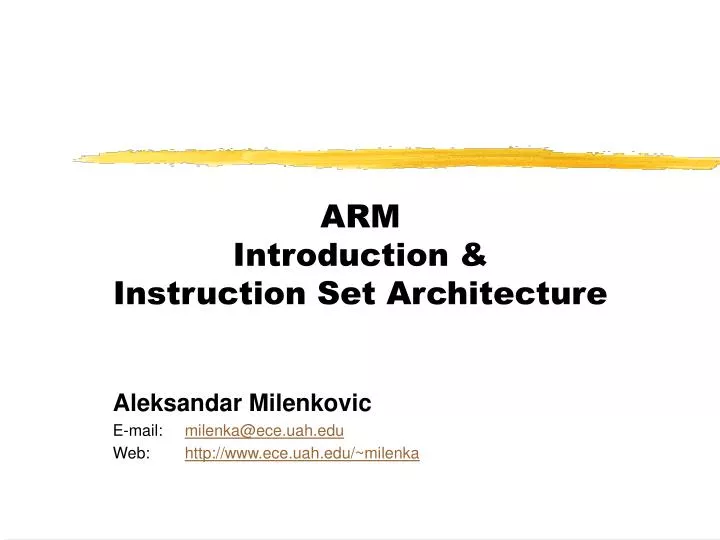 arm introduction instruction set architecture