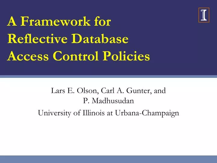 a framework for reflective database access control policies