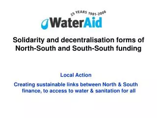 Solidarity and decentralisation forms of North-South and South-South funding