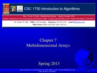 Chapter 7 Multidimensional Arrays