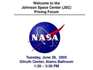 Welcome to the Johnson Space Center (JSC) Pricing Forum