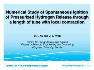 Numerical Study of Spontaneous Ignition of Pressurized Hydrogen Release through a length of tube with local contraction