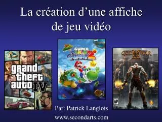 la cr ation d une affiche de jeu vid o