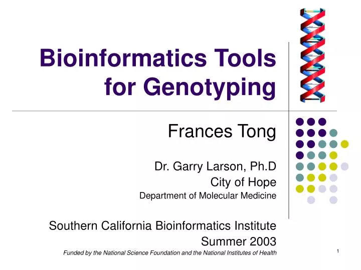 bioinformatics tools for genotyping