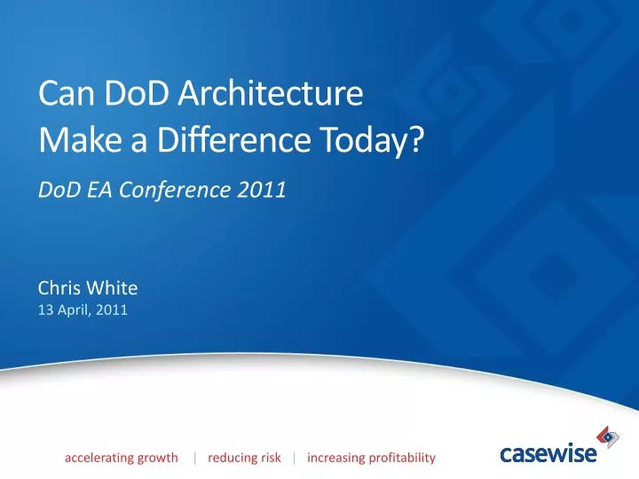 can dod architecture make a difference today