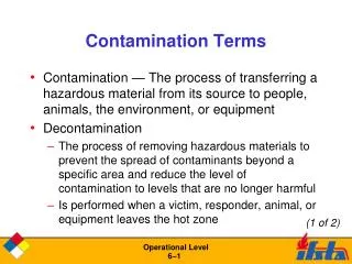Contamination Terms
