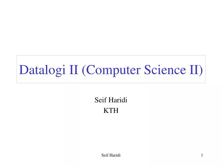datalogi ii computer science ii