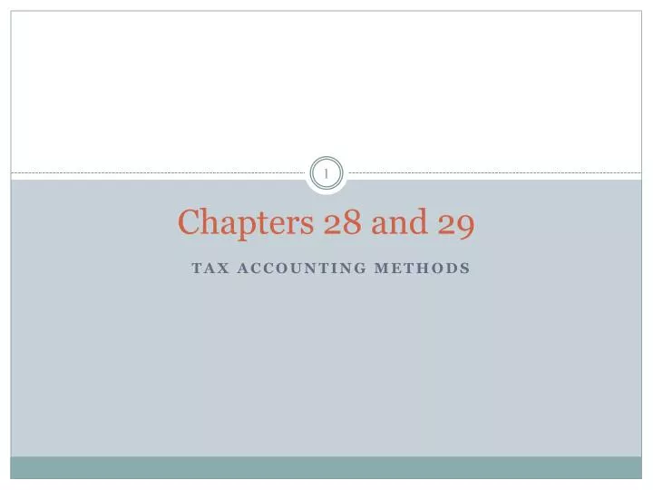chapters 28 and 29