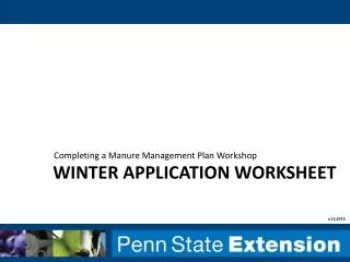 Winter application worksheet