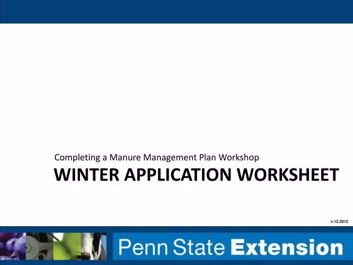winter application worksheet