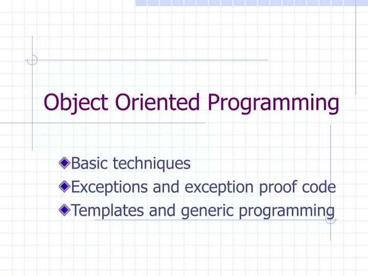 object oriented programming