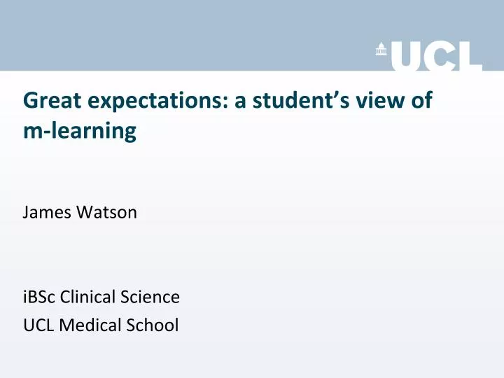 great expectations a student s view of m learning