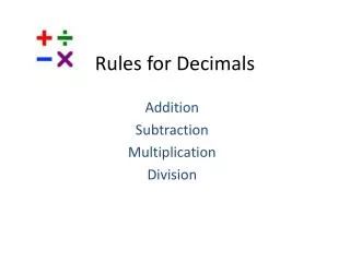 rules for decimals
