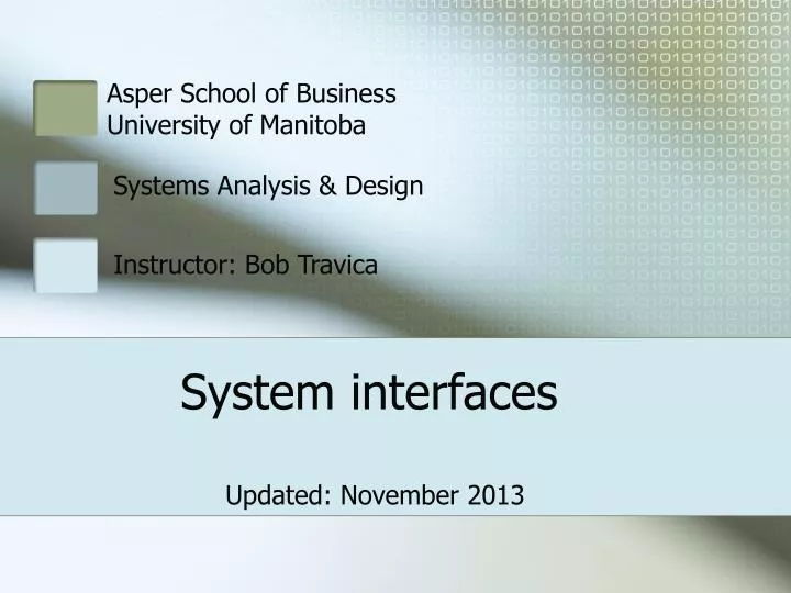 system interfaces