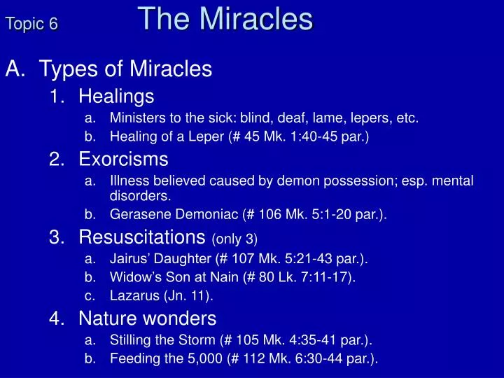 topic 6 the miracles