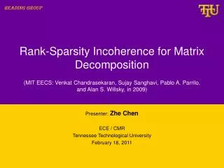 Rank-Sparsity Incoherence for Matrix Decomposition