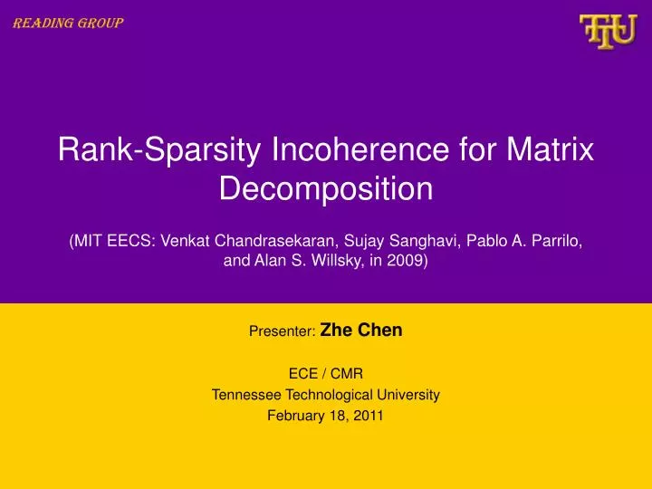 rank sparsity incoherence for matrix decomposition