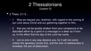 2 Thessalonians (Lesson 3)
