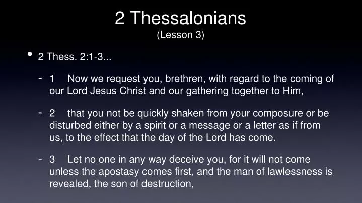 2 thessalonians lesson 3