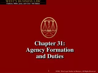 Chapter 31: Agency Formation and Duties