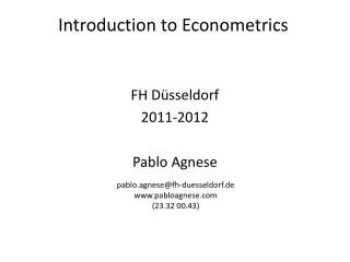 FH Düsseldorf 2011-2012 Pablo Agnese