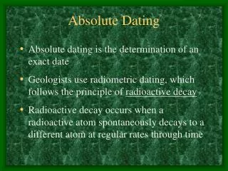 absolute dating