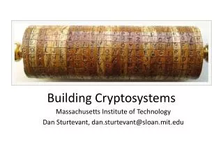 Building Cryptosystems