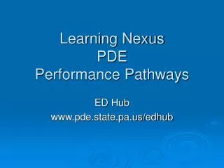 Learning Nexus PDE Performance Pathways