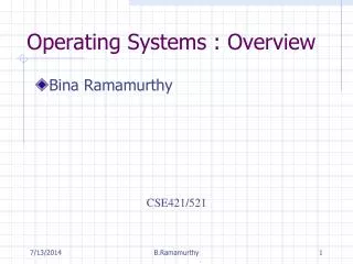 Operating Systems : Overview
