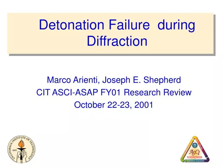 detonation failure during diffraction