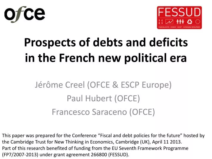 prospects of debts and deficits in the french new political era