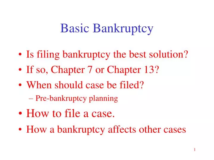 basic bankruptcy