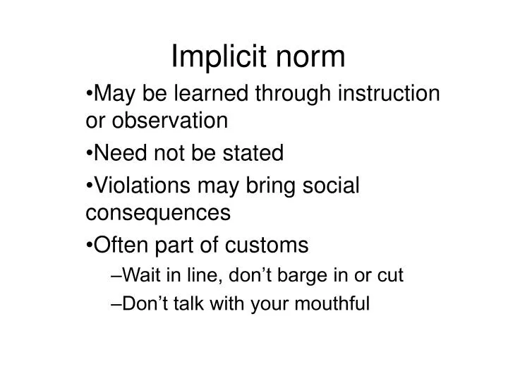 implicit norm