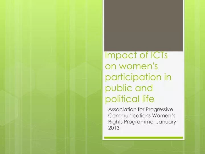 impact of icts on women s participation in public and political life