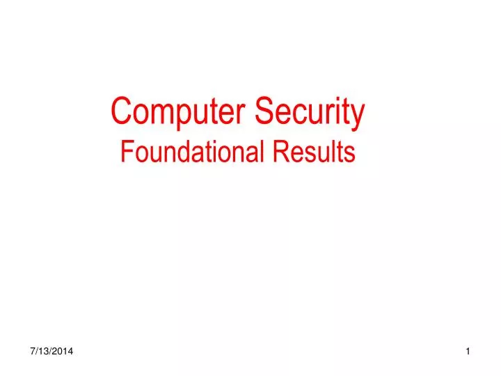 computer security foundational results