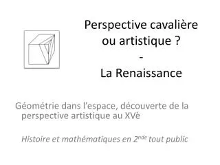 perspective cavali re ou artistique la renaissance