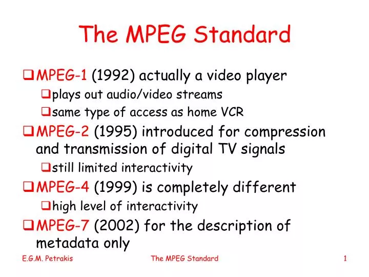 the mpeg standard