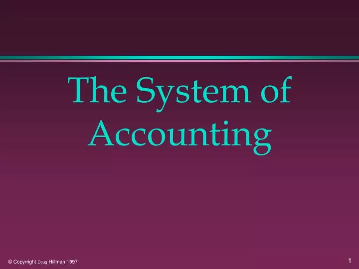 the system of accounting