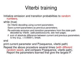 Viterbi training