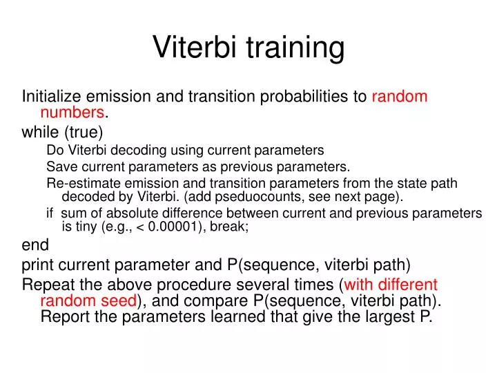 viterbi training