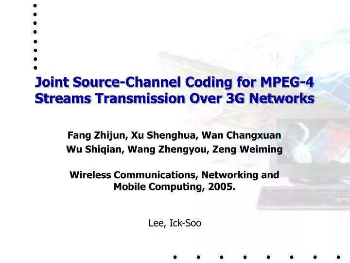 joint source channel coding for mpeg 4 streams transmission over 3g networks