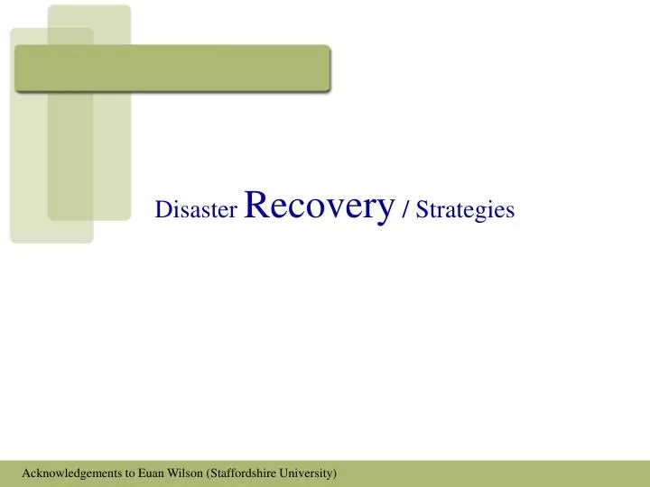 disaster recovery strategies