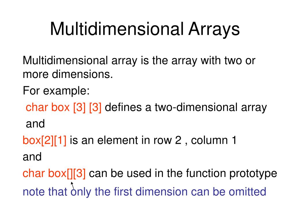 PPT - Multidimensional Arrays PowerPoint Presentation, free download ...